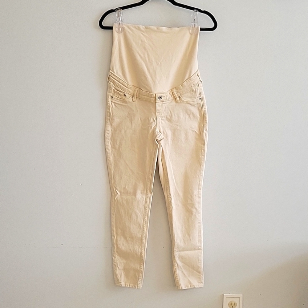 Cream maternity skinny jeans